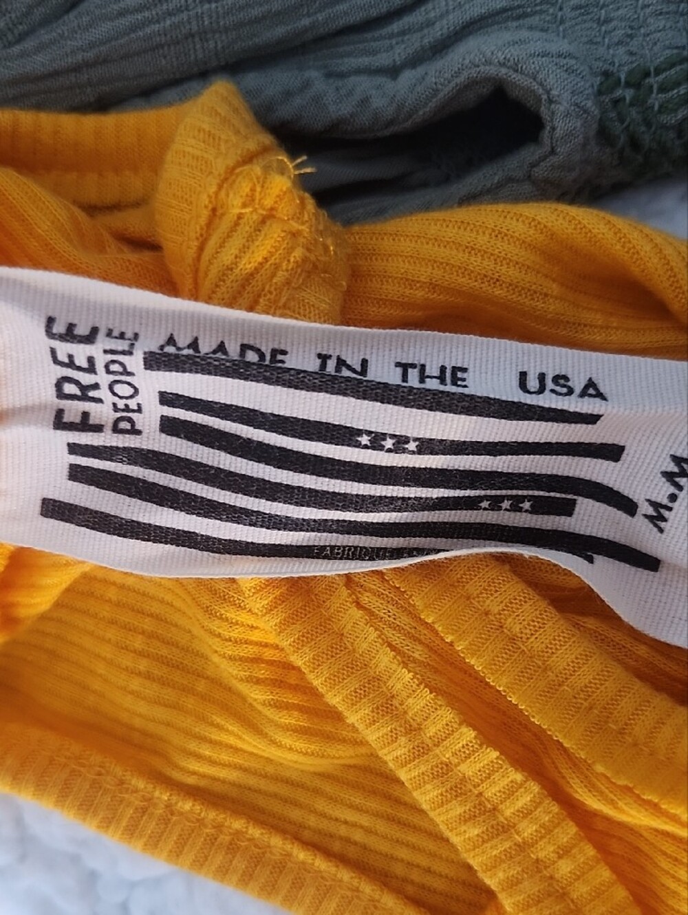 Free People Golden Yellow Ribbed Racerback Tank - Picture 3 of 3